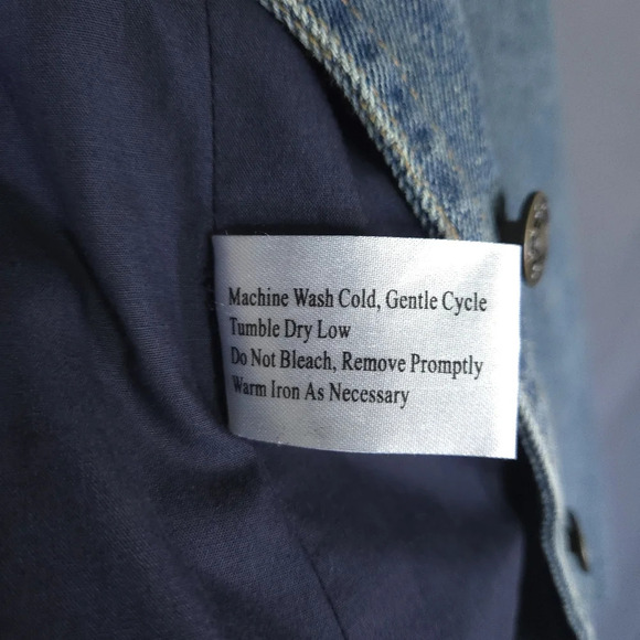 Vtg Carolina Blues Jean Jacket Embroidered Western Rodeo Size Medium 90s Y2K - Picture 9 of 10